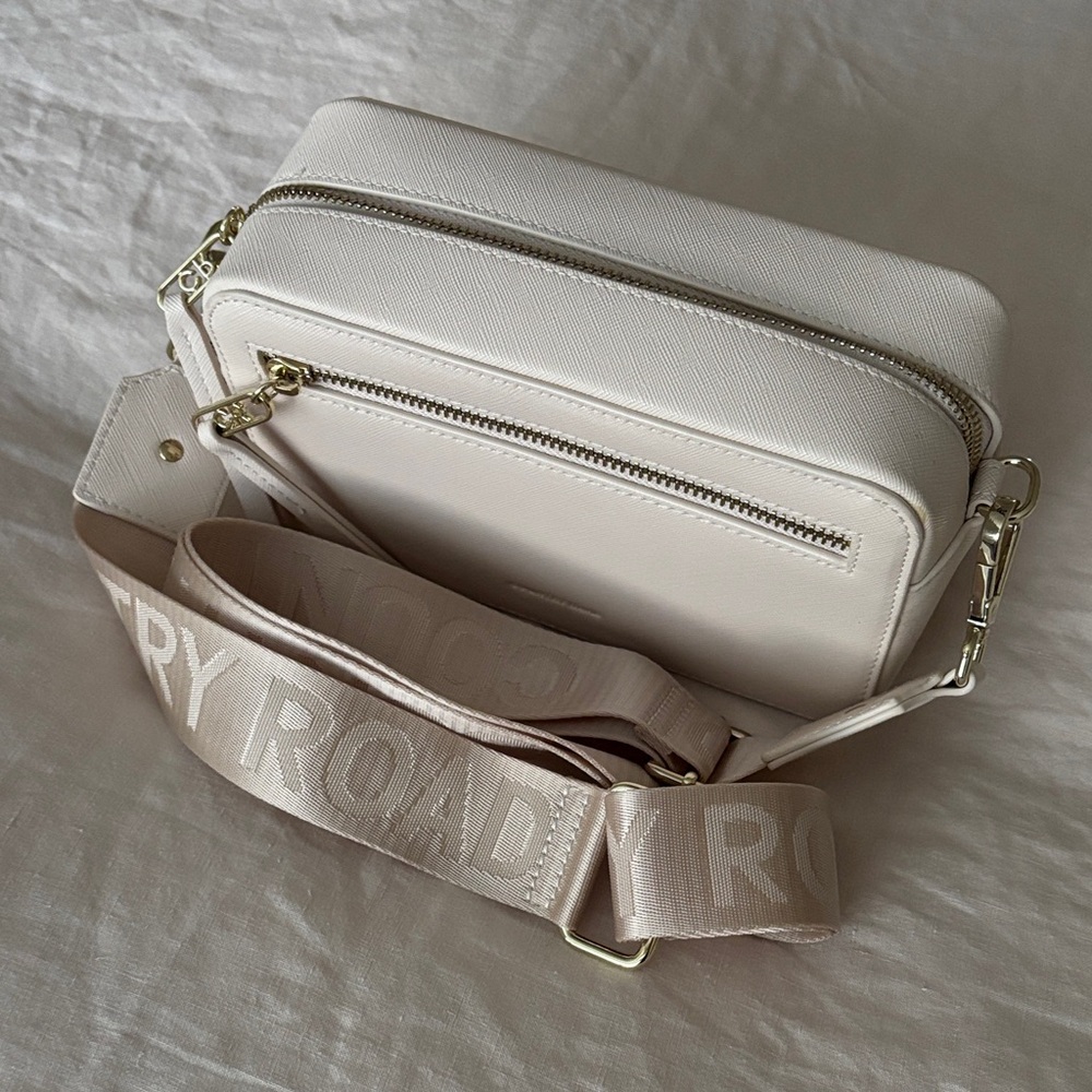 Country Road Cream Crossbody Bag with Gold Details